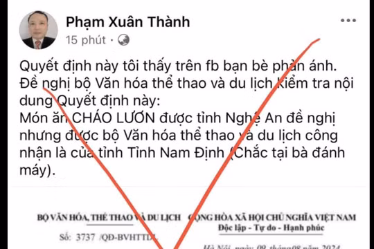 Bộ Văn hoá, Thể thao và Du lịch đề nghị xử lý thông tin xuyên tạc, sai sự thật
