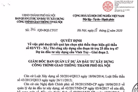 Nhiều cán bộ tại Hà Nội bị kỷ luật, cho thôi giữ chức vụ vì liên quan đến gói thầu Thuận An thực hiện