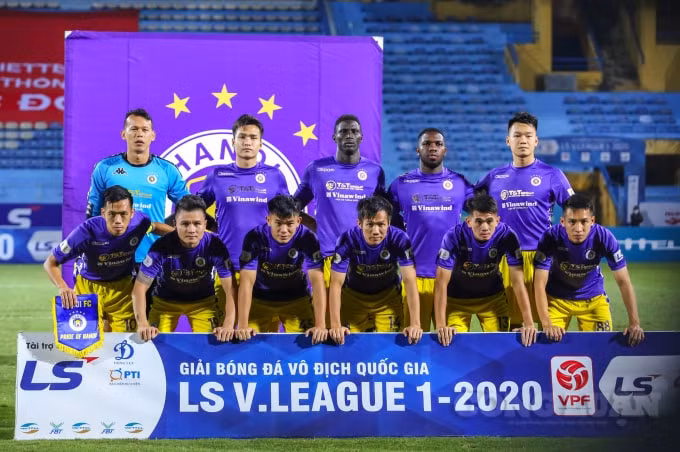 Đội hình xuất phát của Hà Nội FC.
