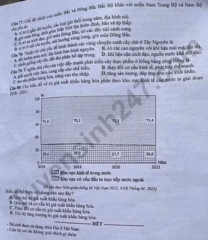 de thi tot nghiep thpt 2024 mon dia ly ma de 306 hinh 4