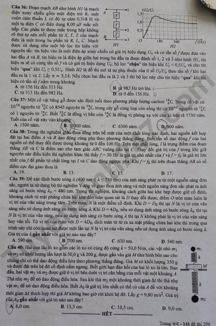 de thi tot nghiep thpt 2024 mon vat li ma de 206 hinh 4