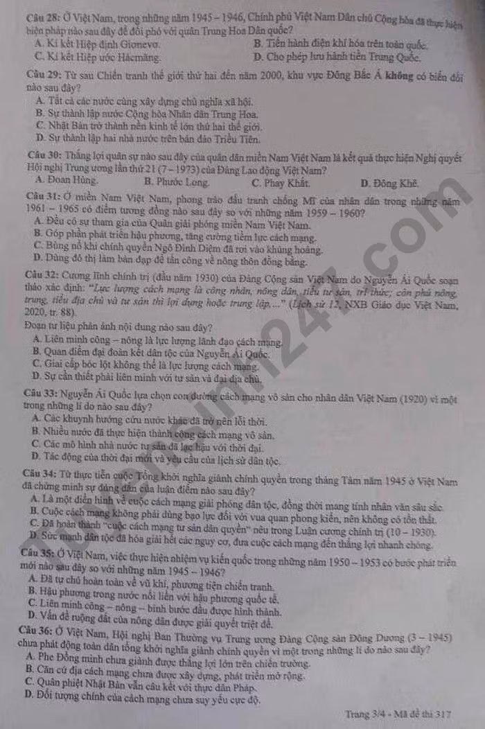 de thi tot nghiep thpt 2024 mon lich su ma de 317 hinh 3