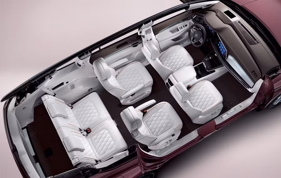 Chỗ ngồi của xe rất rộng rãi. Ảnh: VW