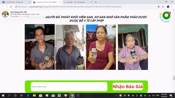 Hầu hết tại các Website này việc quảng cáo sản phẩm bằng hình thức chia sẻ bài viết dưới dạng như một bài báo, câu chuyện.