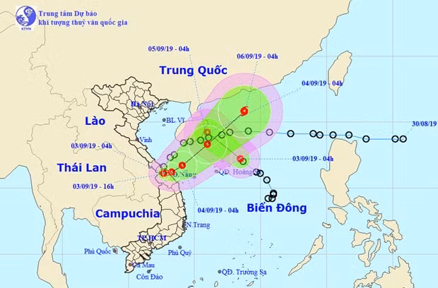 Đường đi và vị trí của hai áp thấp nhiệt đới. Nguồn: nchmf.gov.vn