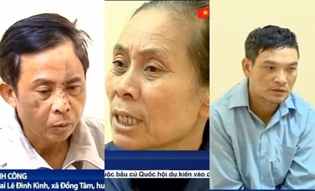 3 trong số các đối tượng bị bắt ở Đồng Tâm. (Nguồn: VTV)