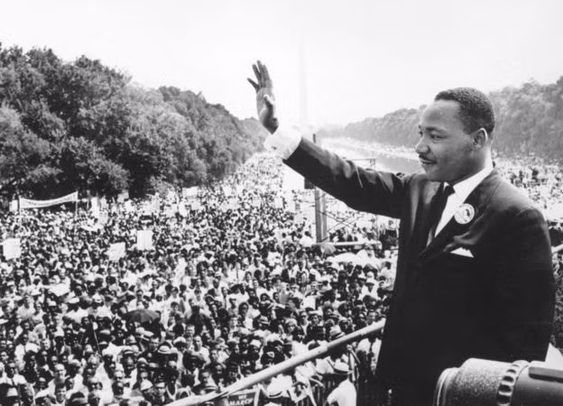 Martin Luther King đã lãnh đạo biểu tình đòi hỏi sự bình đẳng về kinh tế và dân sự năm 1963. Ảnh: Getty