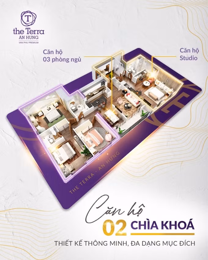 Căn hộ Dual Key đa công năng tại The Terra - An Hưng