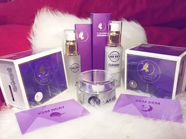 Bộ 4 sản phẩm mỹ phẩm nhãn hàng Lan Fey bị thu hồi do Công ty Cổ phần Hóa Chất Mỹ Phẩm 3C.