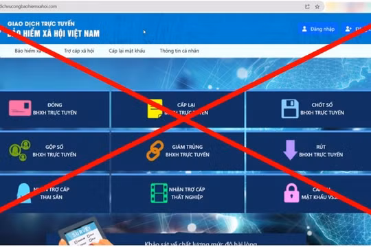 Xuất hiện web giả mạo Cổng dịch vụ công ngành BHXH Việt Nam