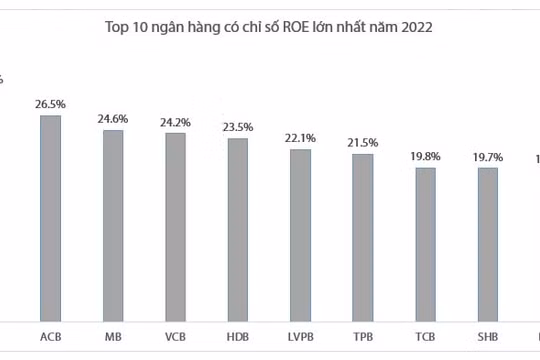 Những ngân hàng có ROE cao nhất năm 2022: VIB là quán quân, BIDV bứt tốc vào Top 10