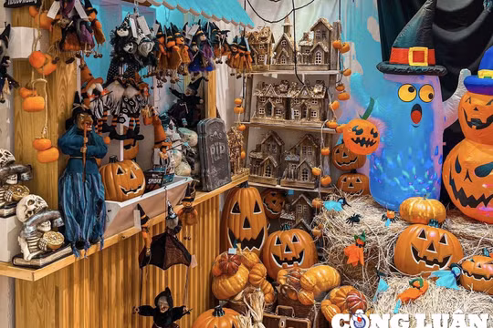 Thị trường đồ trang trí Halloween: Bí ngô, cành bắp đắt hàng