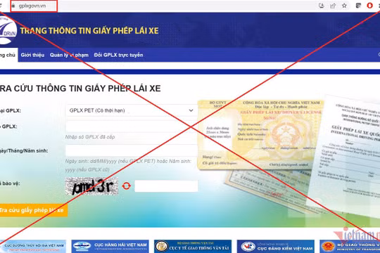 Xử lý 2 website giả mạo Trang thông tin điện tử giấy phép lái xe