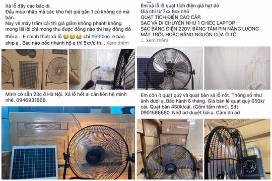 Quạt tích điện hết sốt giá, đại lý nháo nhào xả hàng giá rẻ mong thu hồi vốn