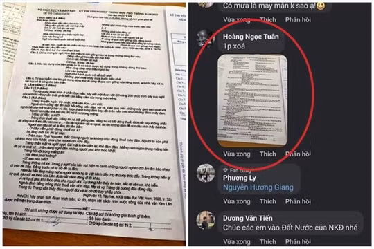 Vụ đề thi Ngữ văn THPT bị lộ: Bạn gái làm bài hộ, nam thanh niên lưu lại đề và đăng lên mạng