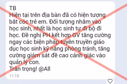 Sẽ xử lý người tung tin sai sự thật về việc trẻ em bị bắt cóc tại quận Hoàng Mai (Hà Nội)