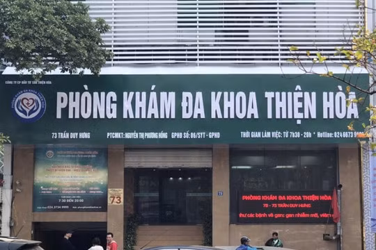 Hà Nội: Đình chỉ hoạt động Phòng khám đa khoa Thiện Hòa