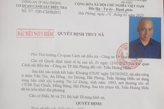 Truy nã đối tượng đặc biệt nguy hiểm gây ra vụ án Giết người tại Hải Phòng