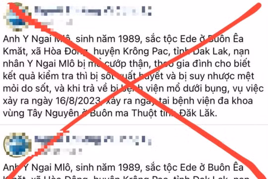 Bệnh viện ở Đắk Lắk bác bỏ thông tin bệnh nhân bị “mổ cướp thận” trên mạng xã hội