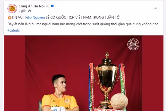 Thủ môn Filip Nguyễn sẽ có quốc tịch Việt Nam trong tuần tới, kịp dự VCK Asian Cup