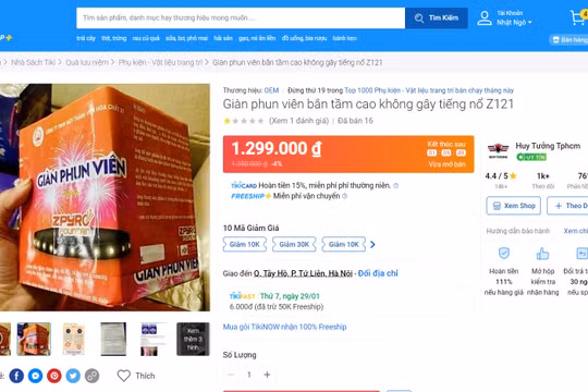 Sàn thương mại điện tử, website không được bán pháo hoa Nhà máy Z121