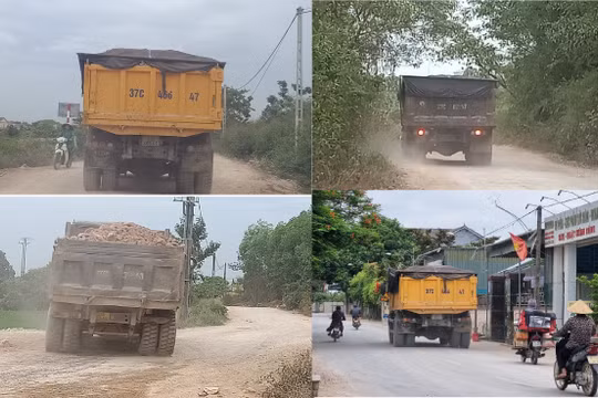 Nghệ An: Dân ‘bức xúc’ vì xe chở đất trọng tải lớn gây ô nhiễm môi trường