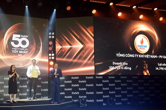 PV GAS lần thứ 11 nhận vinh danh của Forbes Việt Nam “Top 50 Công ty niêm yết tốt nhất Việt Nam năm 2023”