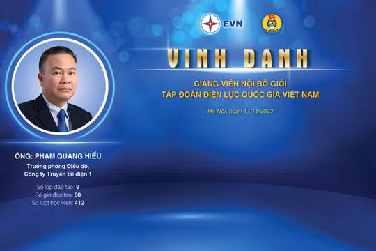 EVNNPT có 4 giảng viên nội bộ giỏi được Tập đoàn Điện lực Việt Nam vinh danh