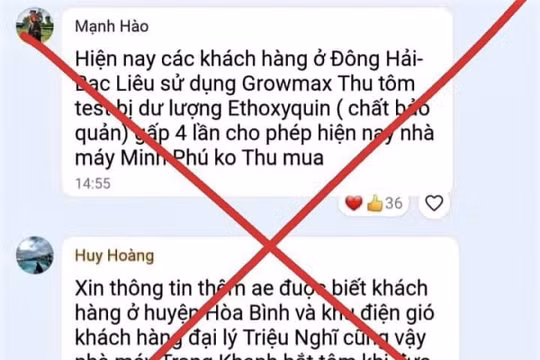 Bạc Liêu: Xử phạt 2 trường hợp đăng tin sai sự thật liên quan đến thức ăn thủy sản