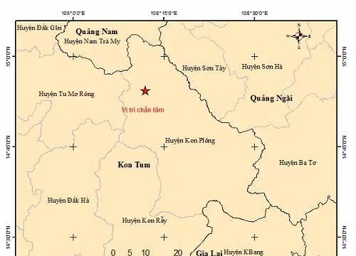 Kon Tum: Liên tiếp xảy ra 3 trận động đất