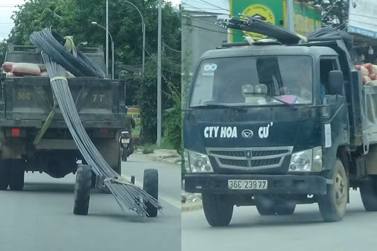 Thanh Hóa: Hiểm họa rình rập tai nạn giao thông từ xe chở vật liệu xây dựng
