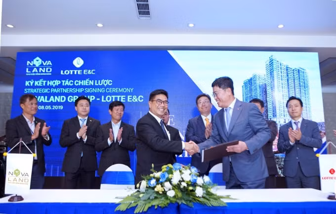 Hình ảnh buổi lễ ký kết hợp tác chiến lược giữa Tập đoàn Novaland và Lotte E&C