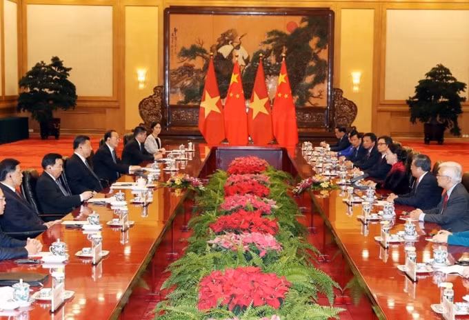Chủ tịch Quốc hội Nguyễn Thị Kim Ngân khẳng định, Việt Nam ủng hộ thương mại tự do, công bằng giữa các nước; sẵn sàng cùng Trung Quốc và các nước đóng góp tích cực cho hòa bình, ổn định. Ảnh: TTXVN