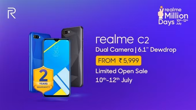 Realme mở bán ăn mừng đạt doanh số 1 triệu chiếc sau 3 tháng.