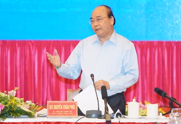 Thủ tướng Nguyễn Xuân Phúc phát biểu tại cuộc làm việc. Ảnh: VGP