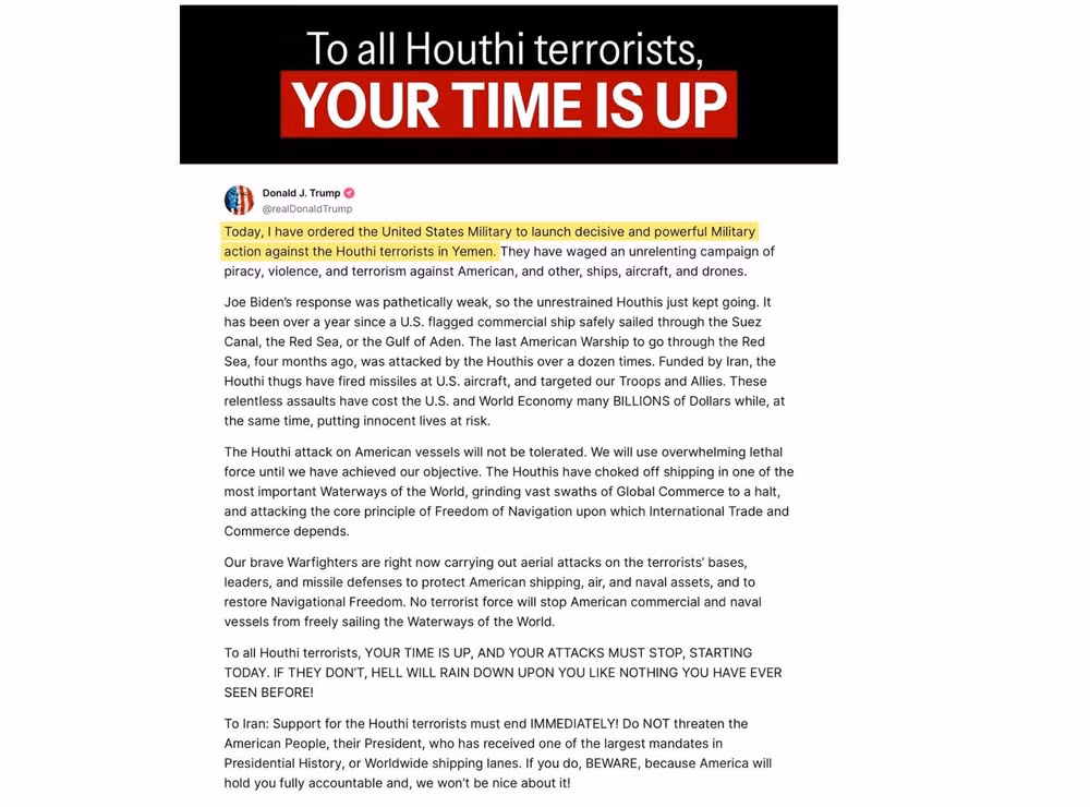 chien su trung dong lai nong len my phat dong tan cong houthi it nhat 19 nguoi thiet mang hinh 1