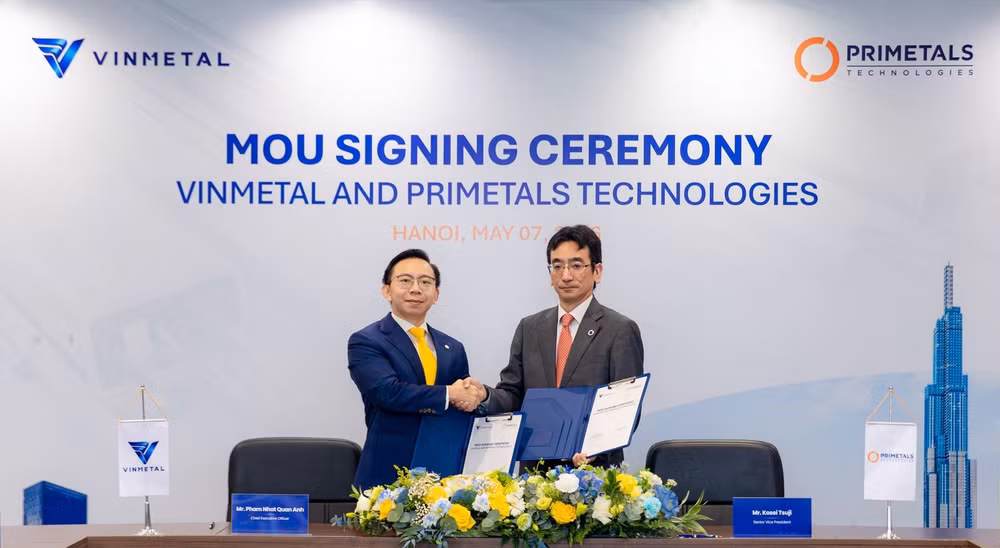 VinMetal hợp tác với Primetals phát triển công nghệ sản xuất thép tiên tiến hàng đầu thế giới