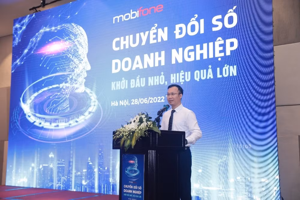 Ông Nguyễn Đức Quỳnh – Phó Giám đốc Trung tâm Công nghệ thông tin MobiFone phát biểu khai mạc tại chương trình. Nguồn ảnh: Mobifone