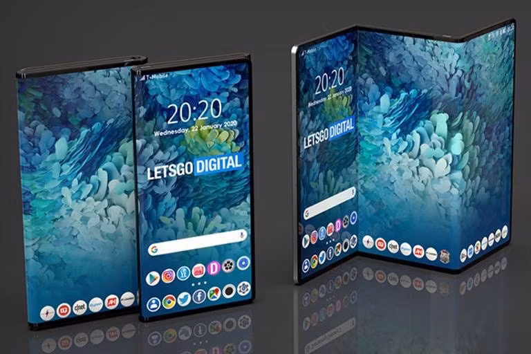 lo thiet ke smartphone man hinh gap 3 doc dao cua samsung hinh 1