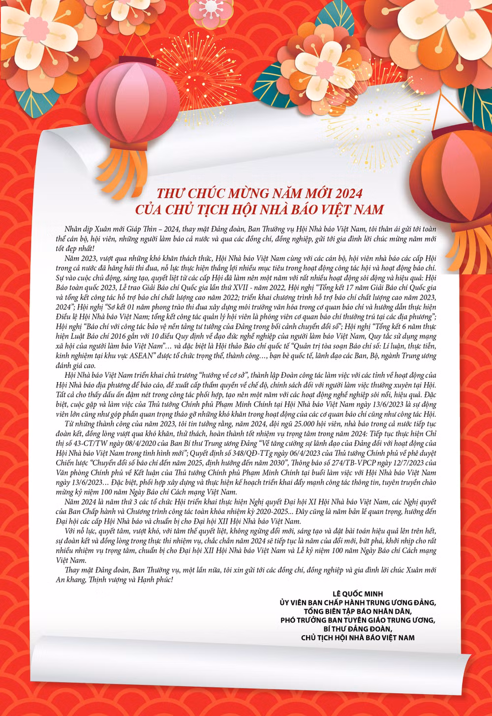thu chuc mung nam moi 2024 cua chu tich hoi nha bao viet nam hinh 1