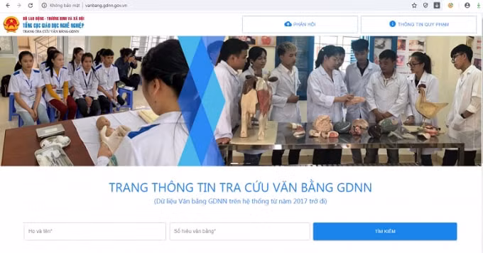 dinh chi hoat dong giao duc neu khong cap nhat van bang chung chi tren trang tra cuu hinh 1