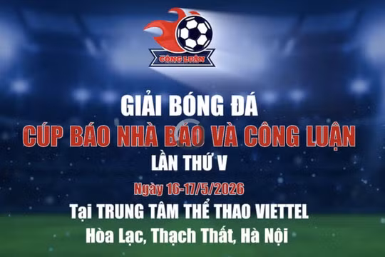 Bốc thăm phân cặp Giải bóng đá Cúp Nhà báo và Công luận lần thứ V năm 2026 vào ngày 8/5