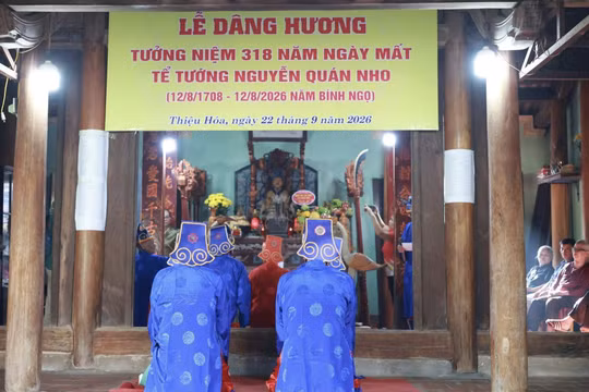 Thiệu Hóa dâng hương tưởng niệm 318 năm ngày mất Tể tướng Nguyễn Quán Nho
