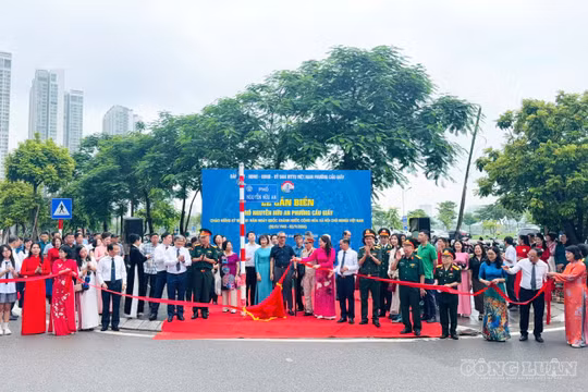 Gắn biển Công viên An Hòa và phố Nguyễn Hữu An tại phường Cầu Giấy