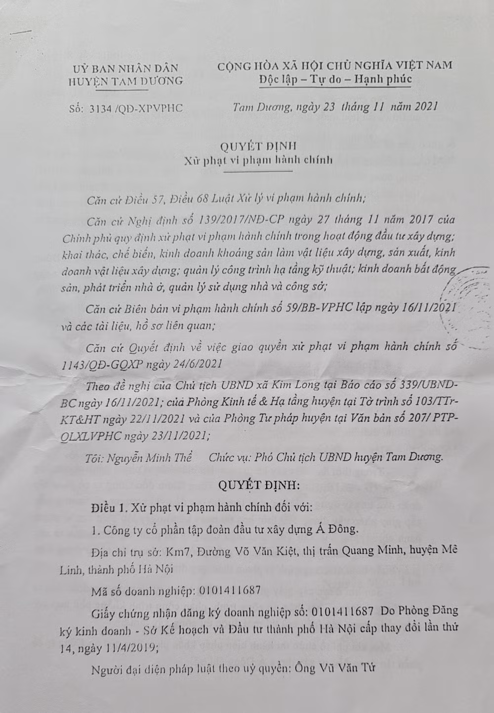 tam duong vinh phuc tap doan dau tu xay dung va xuat nhap khau viet nam ngang nhien xay dung khong phep chinh quyen xu ly thieu quyet liet hinh 4
