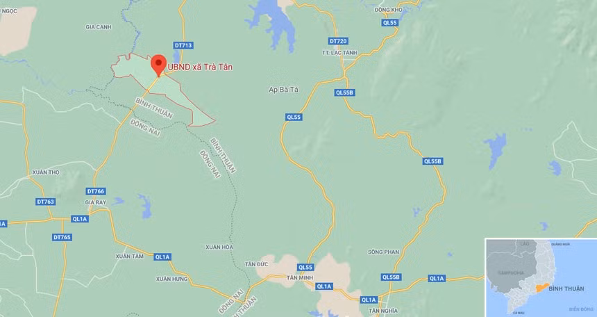 Vụ tai nạn xảy ra trên đường ĐT766 thuộc xã Trà Tân. Ảnh: Google Maps.