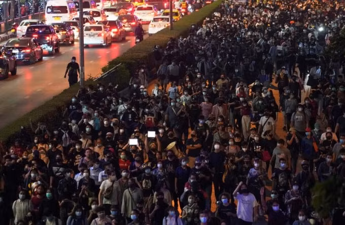 Biểu tình ở Thái Lan. Ảnh: Reuters