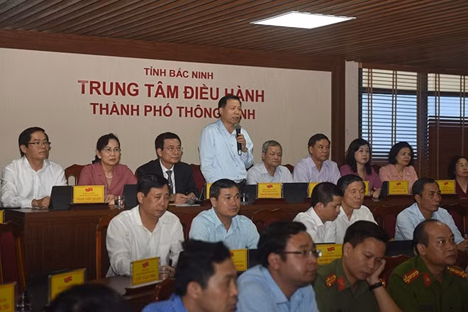 Ông Nguyễn Nhân Chiến Bí thư Tỉnh ủy Bắc Ninh phát biểu tại buổi lễ