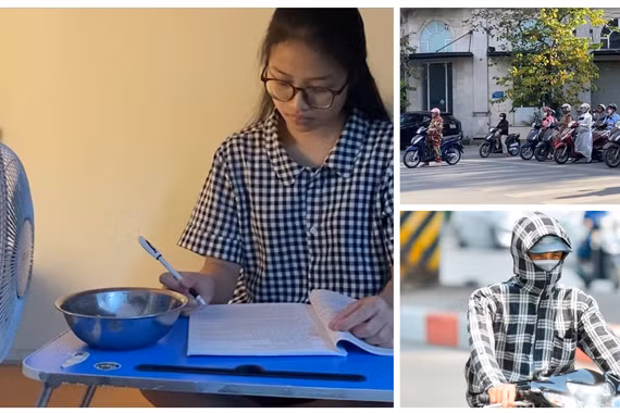 Người dân tại Hà Nội tìm đủ cách chống chọi nắng nóng gay gắt