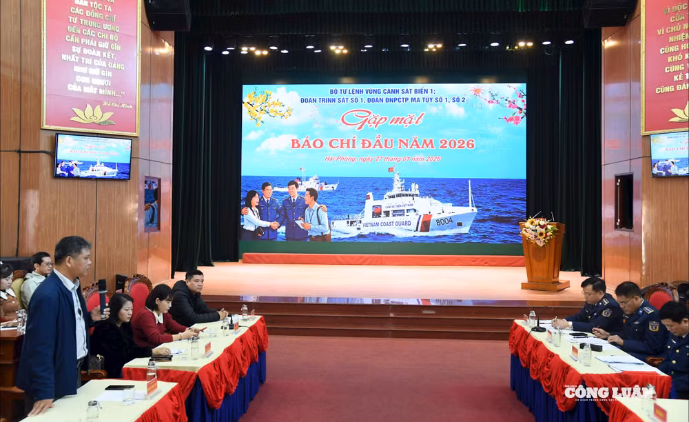 Quang cảnh buổi gặp mặt báo chí đầu năm 2026.